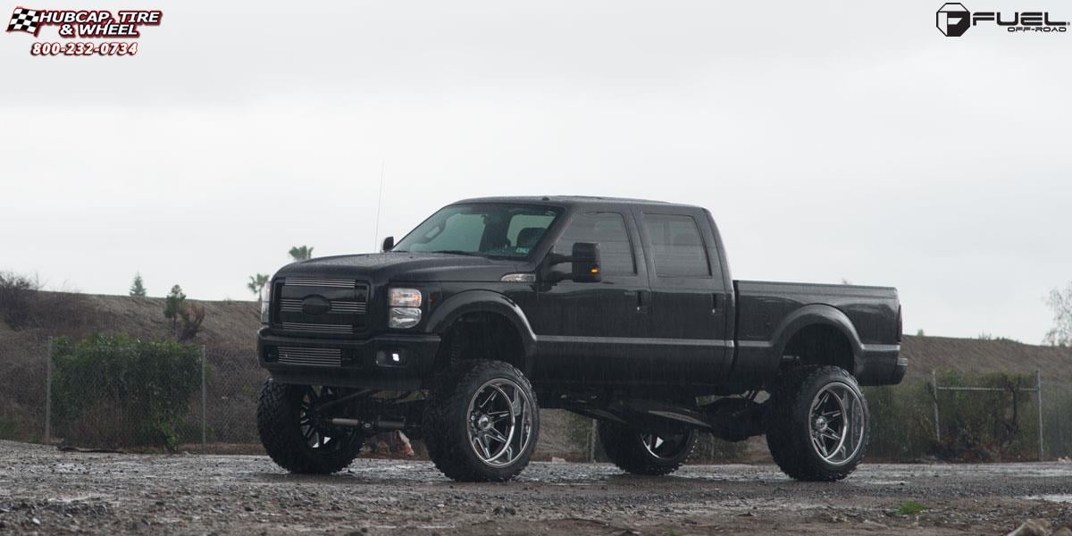 vehicle gallery/ford f 350 super duty fuel forged ffc26 concave 26X16  Black & Milled | Polished Lip wheels and rims