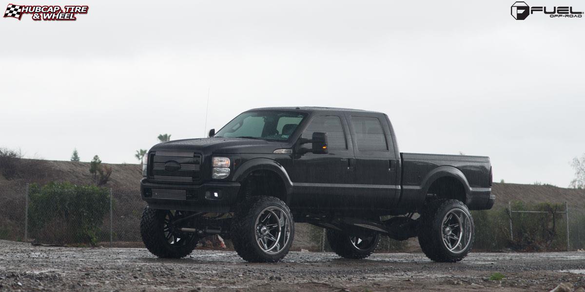 vehicle gallery/ford f 350 super duty fuel forged ffc26 concave 26X16  Black & Milled | Polished Lip wheels and rims