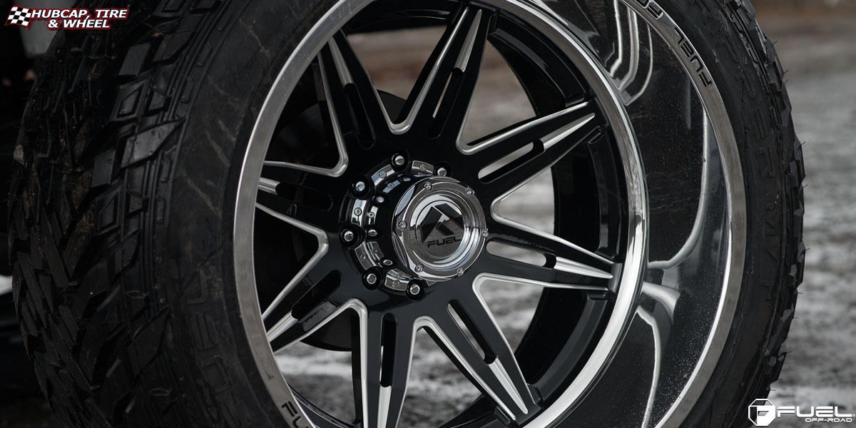 vehicle gallery/ford f 350 super duty fuel forged ffc26 concave 26X16  Black & Milled | Polished Lip wheels and rims