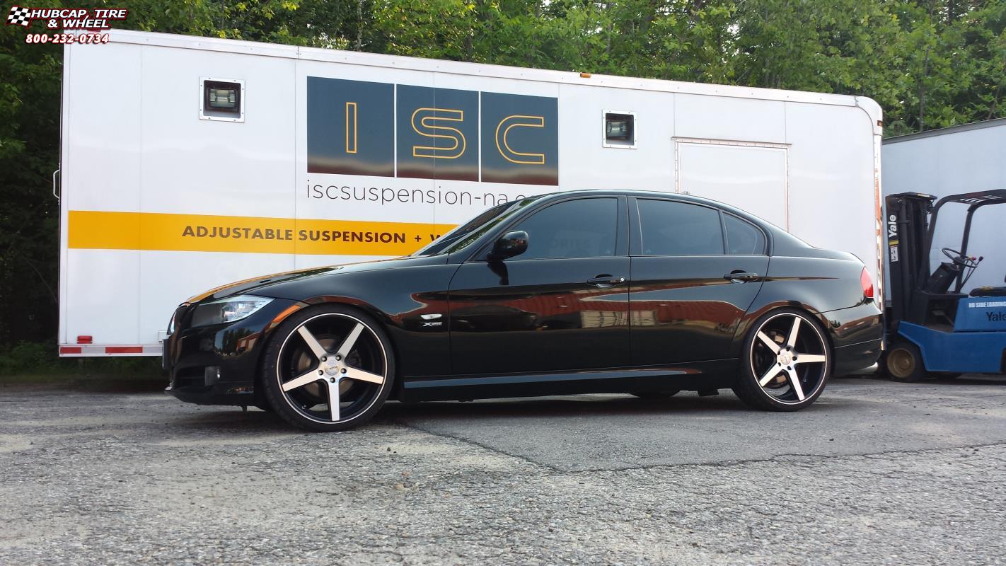 vehicle gallery/bmw 3 series xd series km685 district  Satin Black Machined wheels and rims