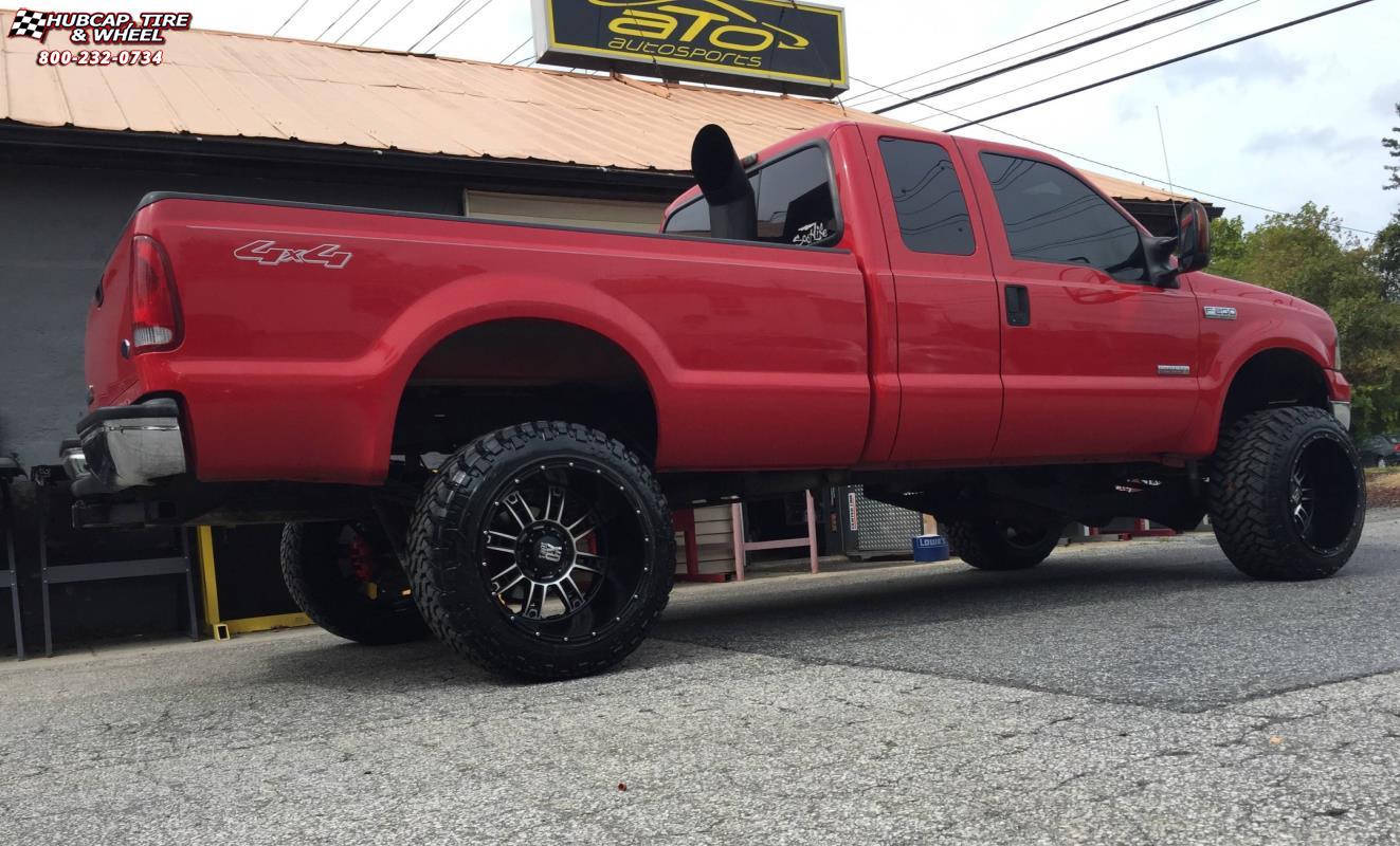 vehicle gallery/ford f 250 xd series xd809 riot x  Matte Black Machined wheels and rims