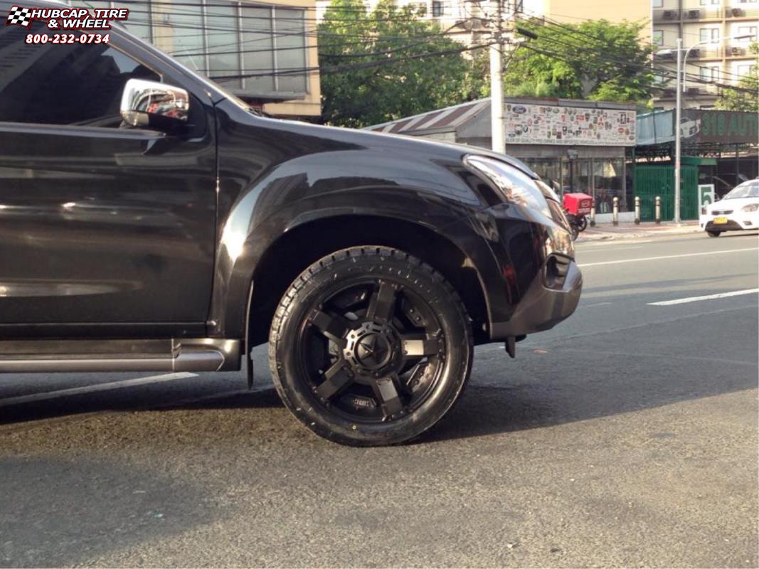 vehicle gallery/isuzu mu xd series xd811 rockstar 2 Satin Black and Black Inserts wheels and rims