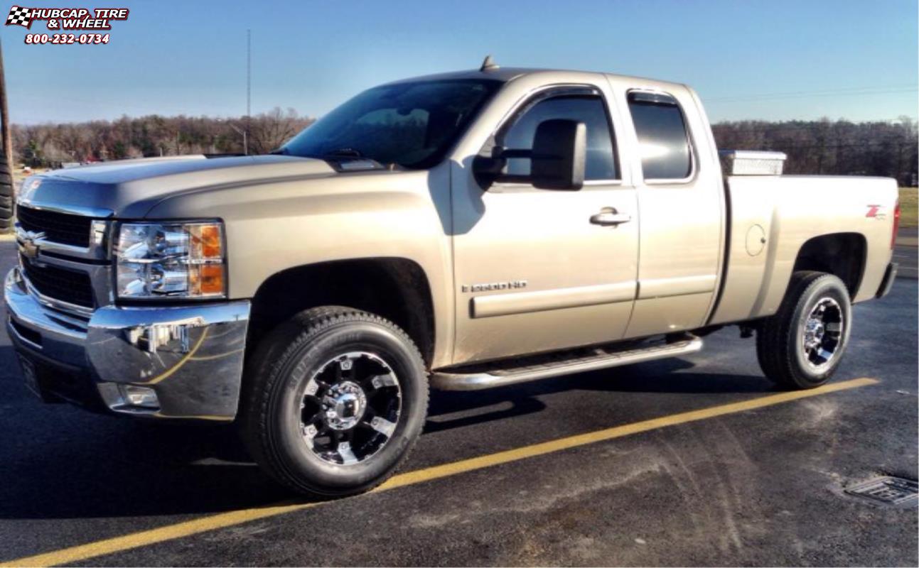 vehicle gallery/chevrolet silverado 2500 xd series xd797 spy x  Gloss Black Machined wheels and rims