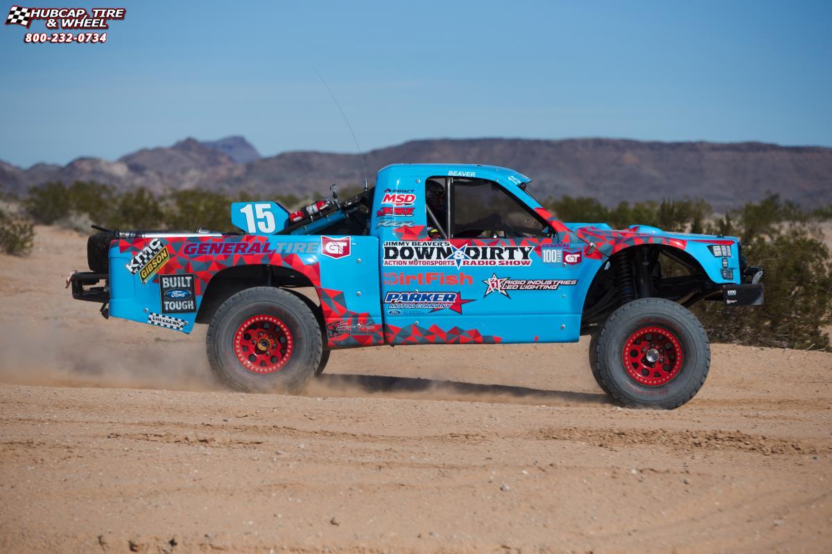 vehicle gallery/ford f 150 xd series xd222 enduro beadlock x  Red wheels and rims