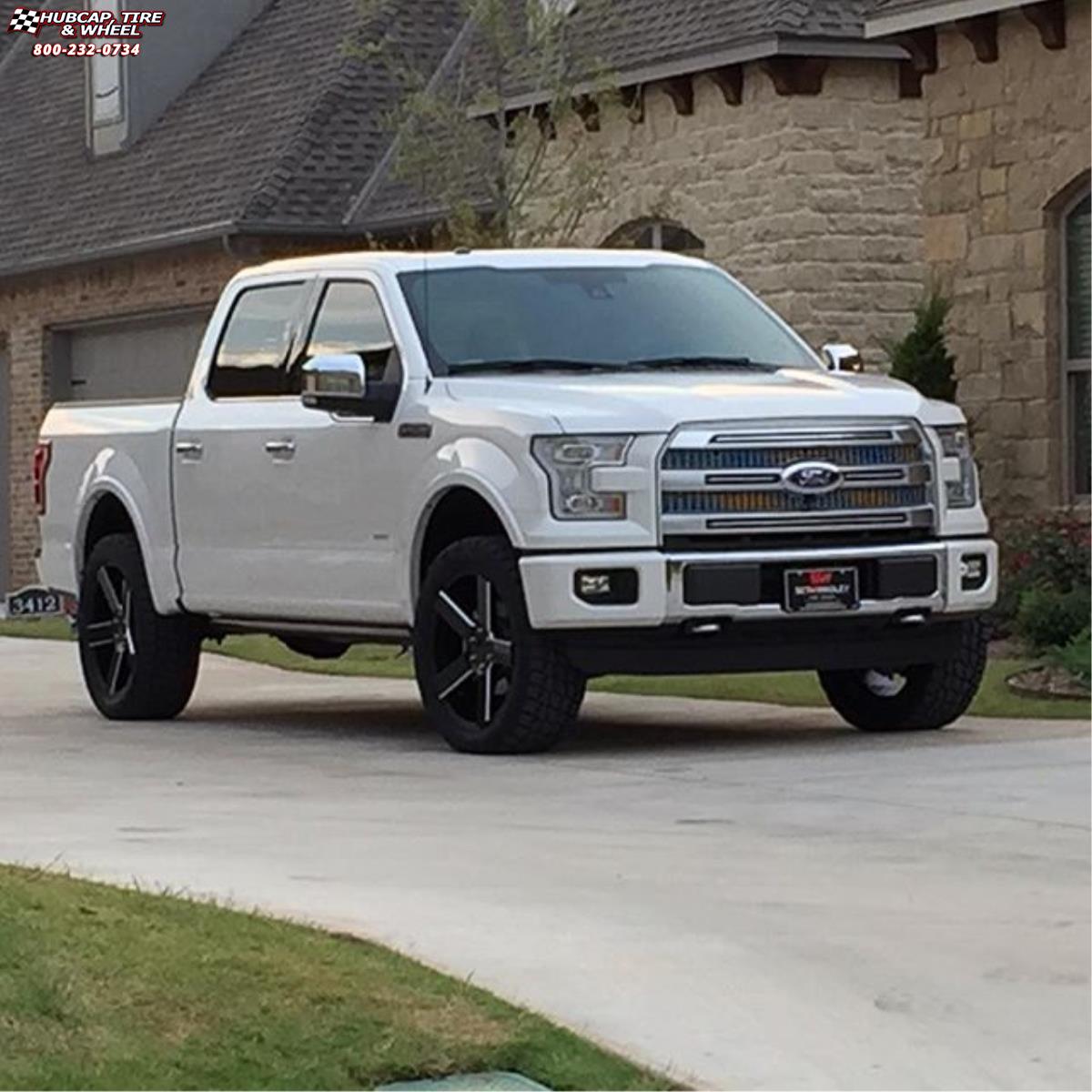 vehicle gallery/ford f 150 xd series km690 mc 5  Satin Black Milled wheels and rims