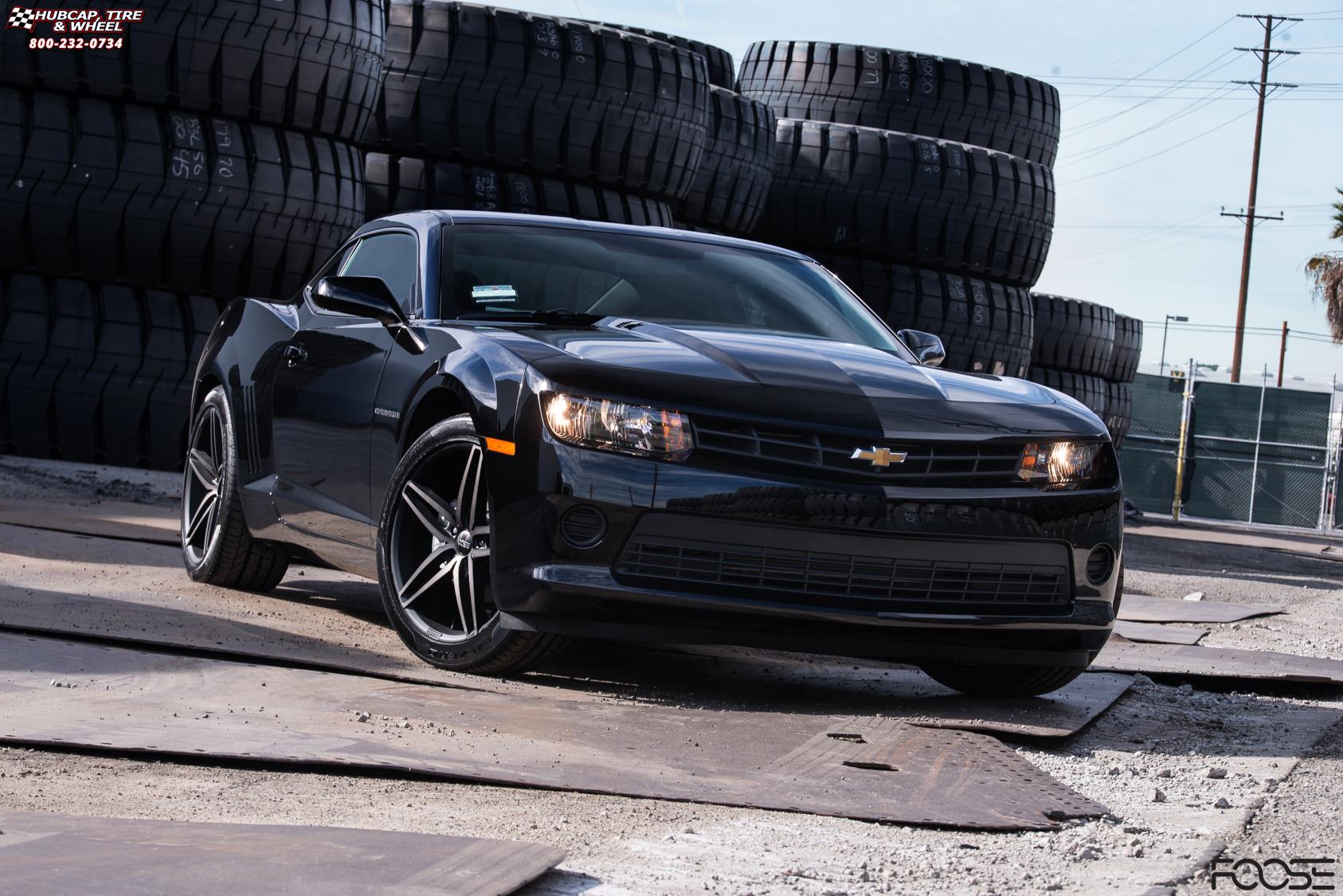 vehicle gallery/2013 chevrolet camaro foose stallion f156 20X9  Black  Machined with Dark Tint wheels and rims