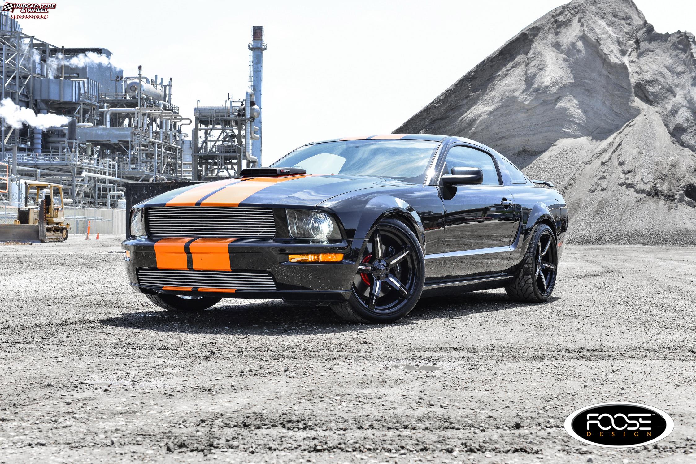 vehicle gallery/2009 ford mustang gt foose enforcer f154 20X0  Gloss Black w/ Chrome Inserts wheels and rims
