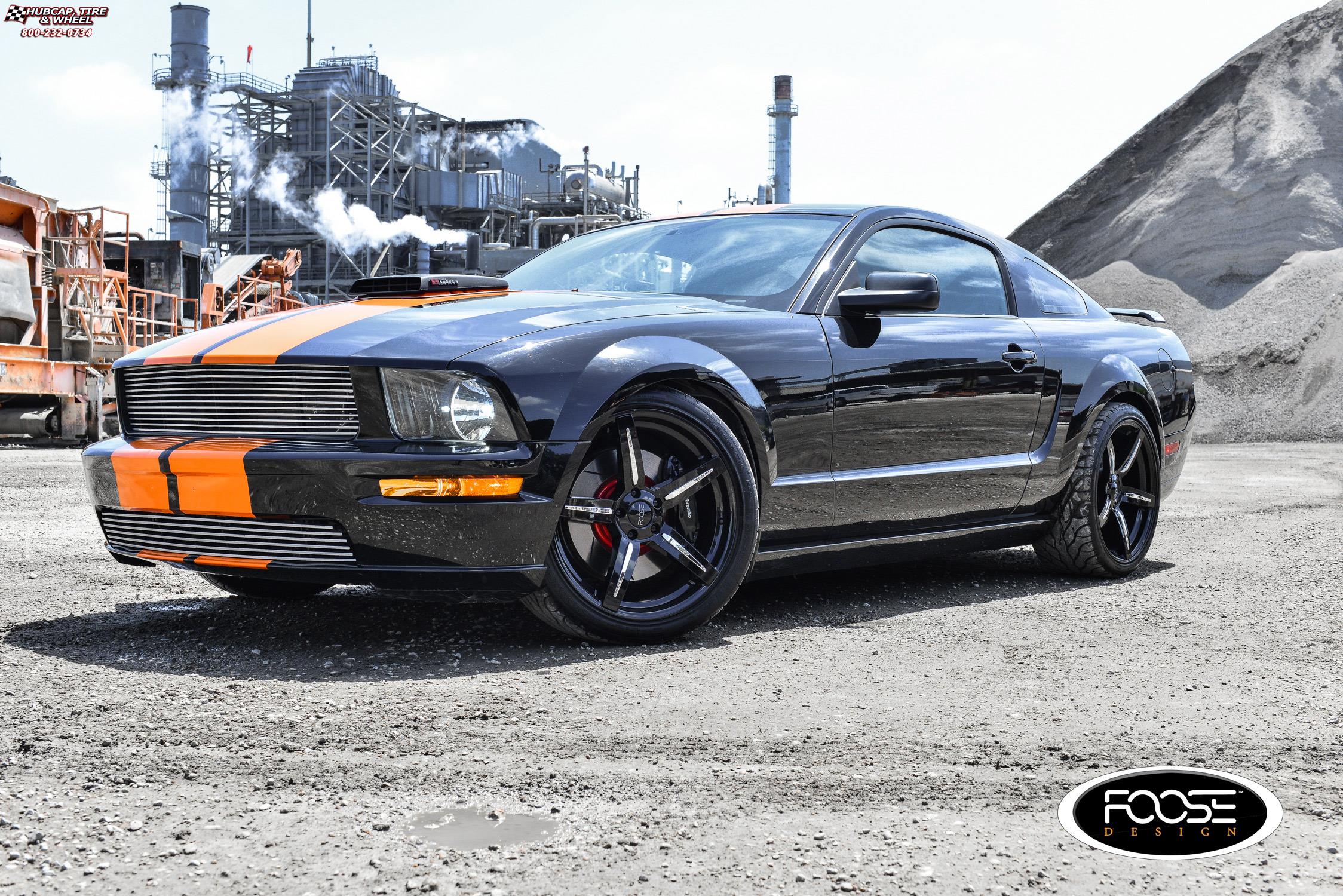 vehicle gallery/2009 ford mustang gt foose enforcer f154 20X0  Gloss Black w/ Chrome Inserts wheels and rims