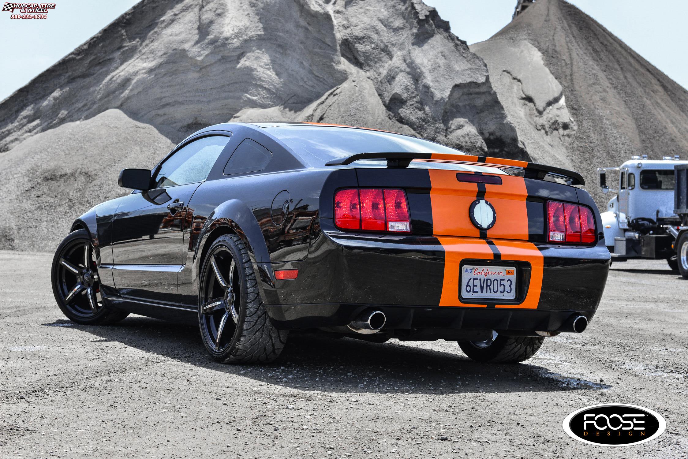 vehicle gallery/2009 ford mustang gt foose enforcer f154 20X0  Gloss Black w/ Chrome Inserts wheels and rims