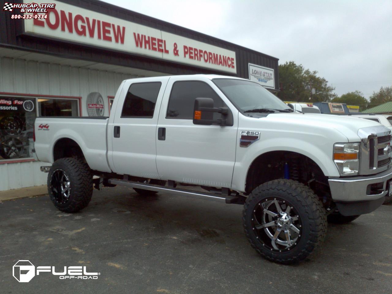 vehicle gallery/ford f 250 fuel maverick d260 22X14  Chrome with Gloss Black Lip wheels and rims