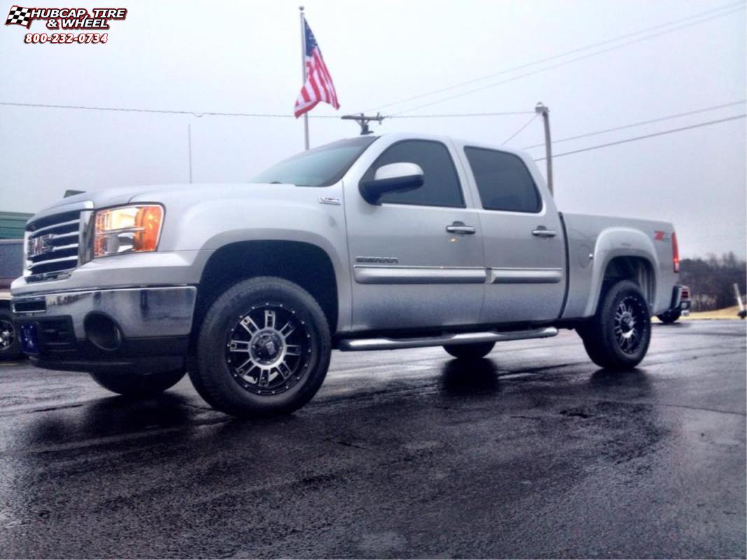 vehicle gallery/gmc sierra 1500 xd series xd809 riot x  Matte Black Machined wheels and rims