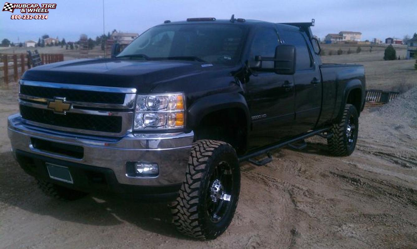vehicle gallery/2009 chevrolet silverado 2500 xd series xd797 spy x  Gloss Black Machined wheels and rims