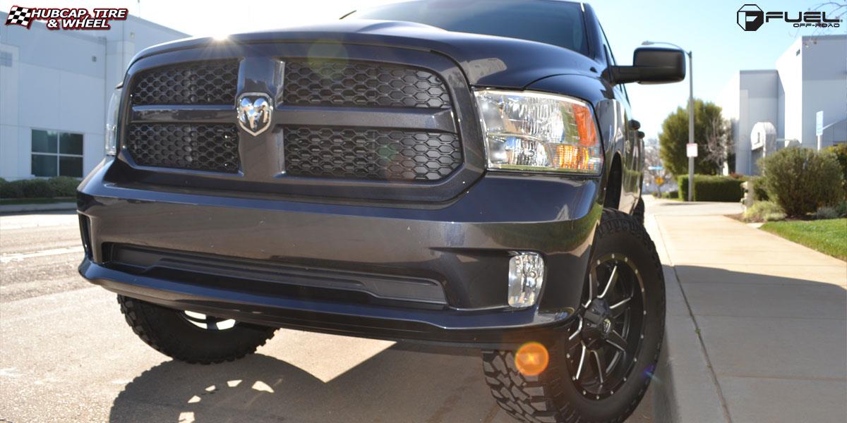 vehicle gallery/ram 1500 fuel maverick d538 20X10  Black & Milled wheels and rims