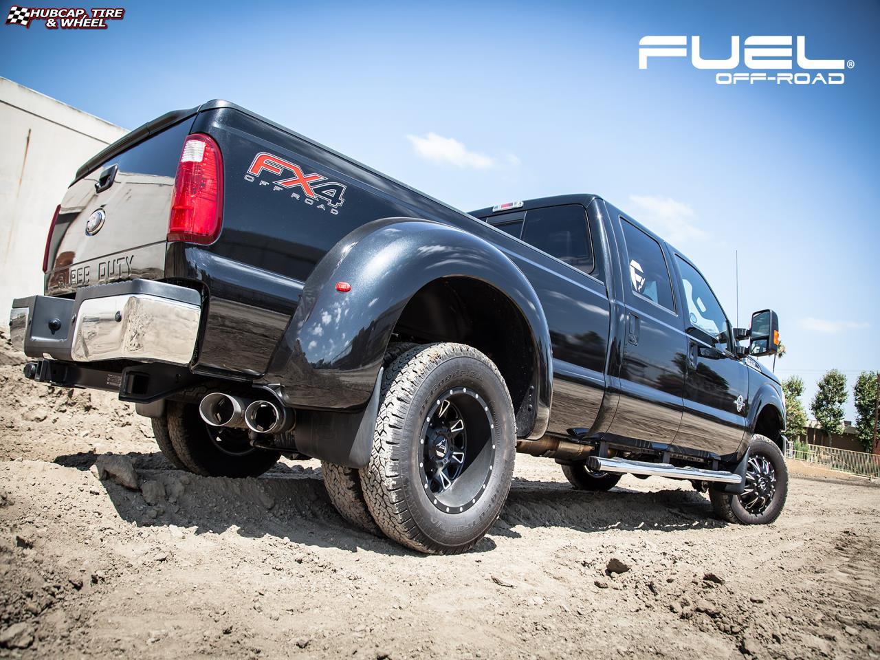 vehicle gallery/ford f 350 dually fuel throttle dually front d513 17X7  Matte Black & Milled wheels and rims