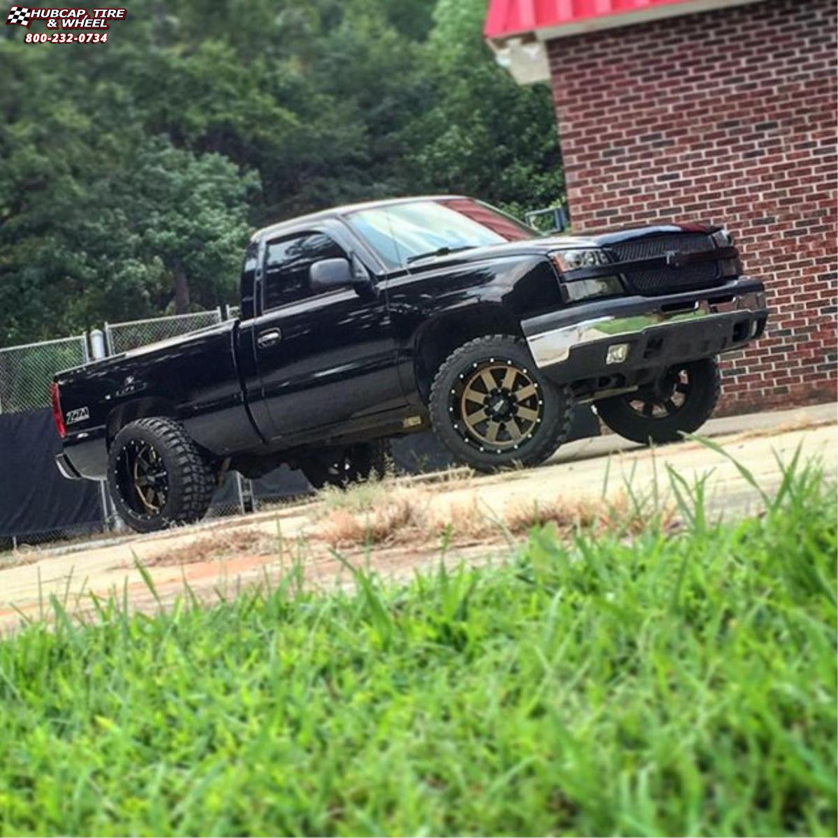 vehicle gallery/chevrolet silverado 1500 moto metal mo962  Gloss Black & Milled wheels and rims