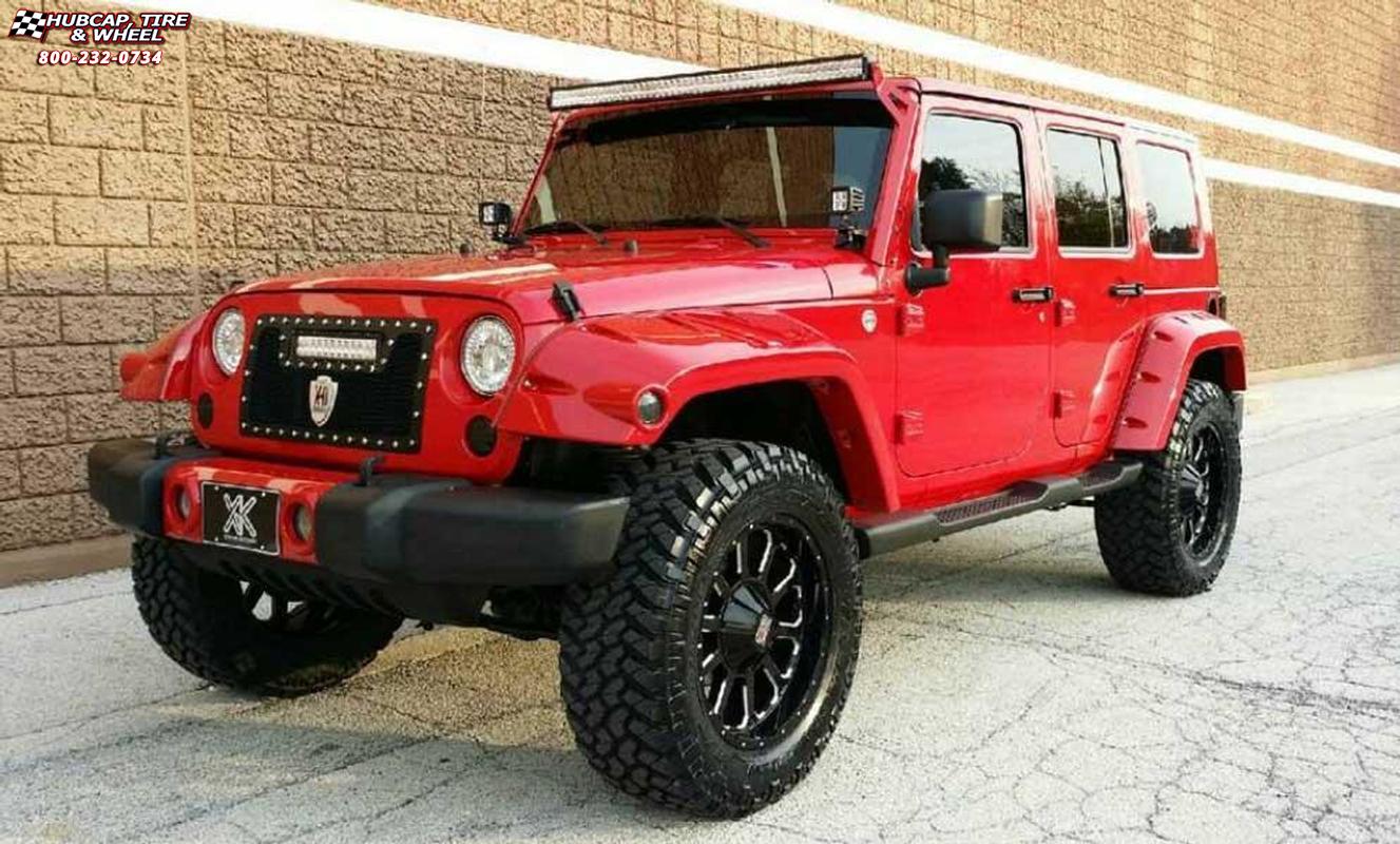 vehicle gallery/2014 jeep wrangler xd series xd806 bomb x  Gloss Black Milled wheels and rims