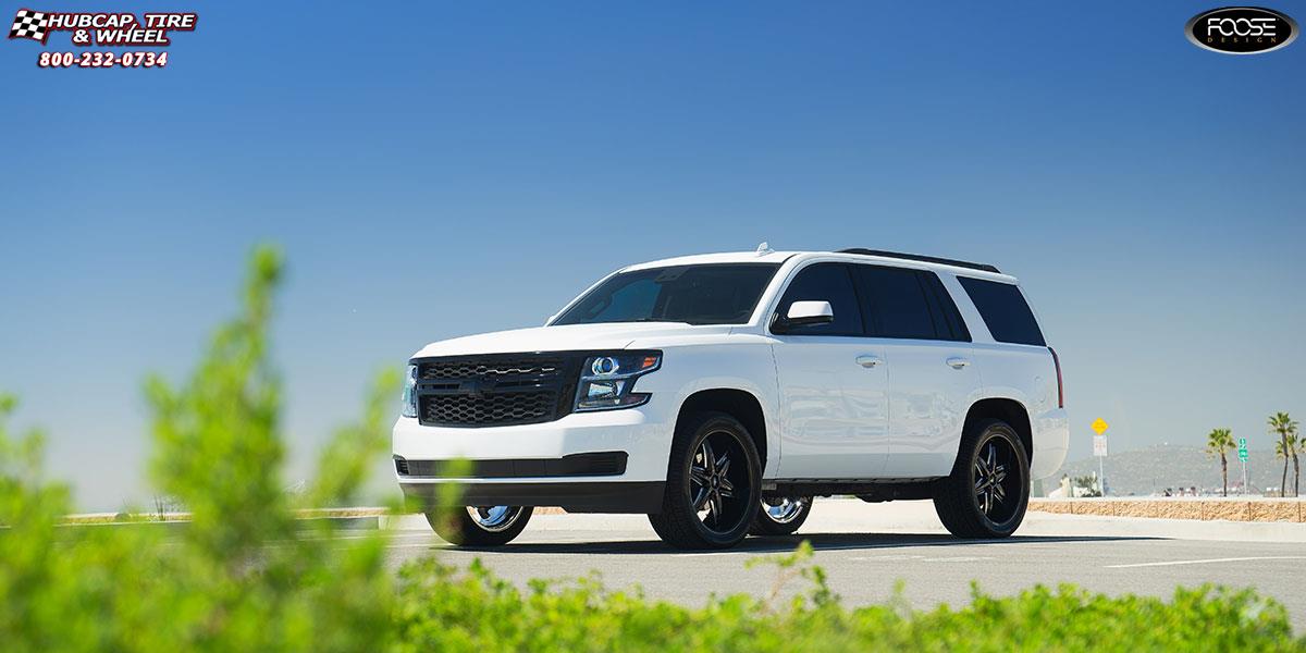 vehicle gallery/2016 chevrolet tahoe foose slider f162 22X10  Gloss Black  Milled wheels and rims