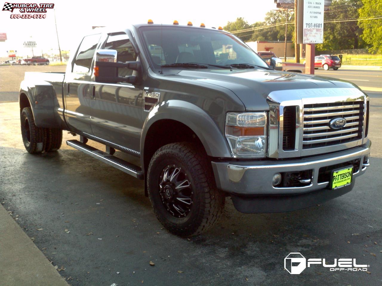 vehicle gallery/ford f 350 fuel throttle dually front d513 0X0  Matte Black & Milled wheels and rims