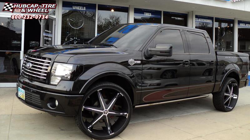 vehicle gallery/ford f 150 dub big homie iii s177 28x10  Black w/ Chrome Inserts wheels and rims