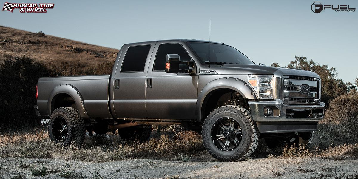 vehicle gallery/ford f 250 fuel driller d257 20X12  Black & Machined with Dark Tint wheels and rims