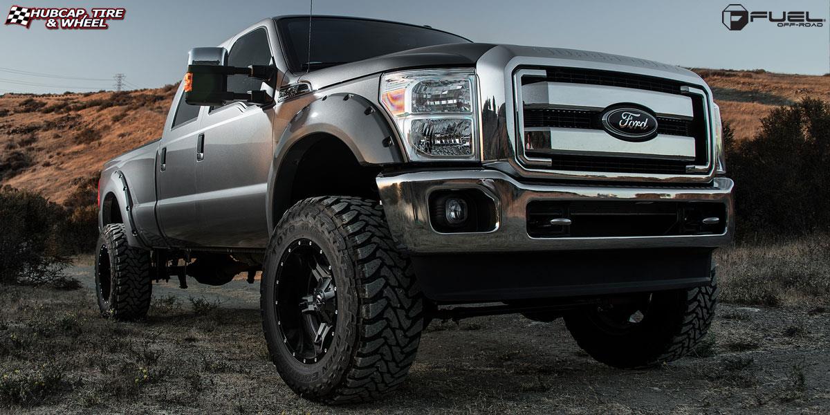 vehicle gallery/ford f 250 fuel driller d257 20X12  Black & Machined with Dark Tint wheels and rims