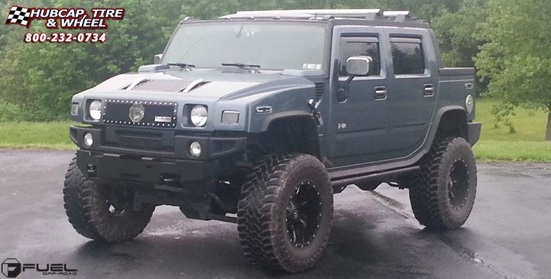 vehicle gallery/hummer h2 fuel nutz d251 20X12  Matte Black & Milled wheels and rims