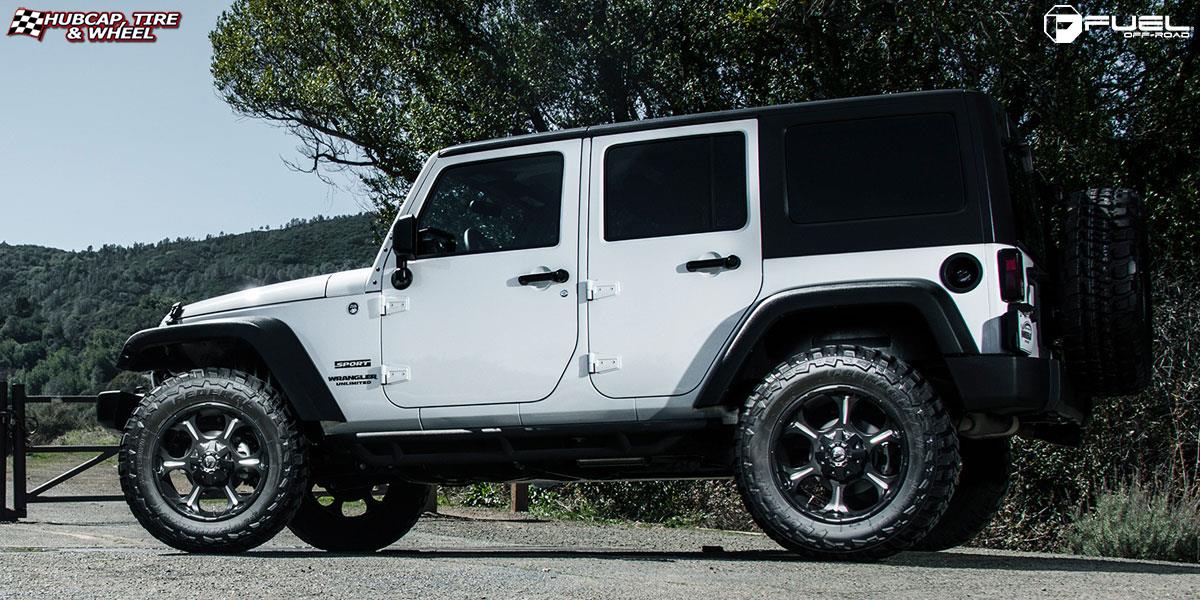 vehicle gallery/jeep wrangler fuel dune d523 20X9  Black & Milled wheels and rims