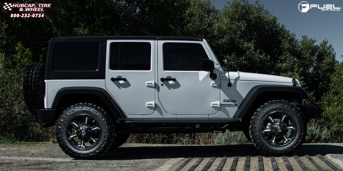 vehicle gallery/jeep wrangler fuel dune d523 20X9  Black & Milled wheels and rims