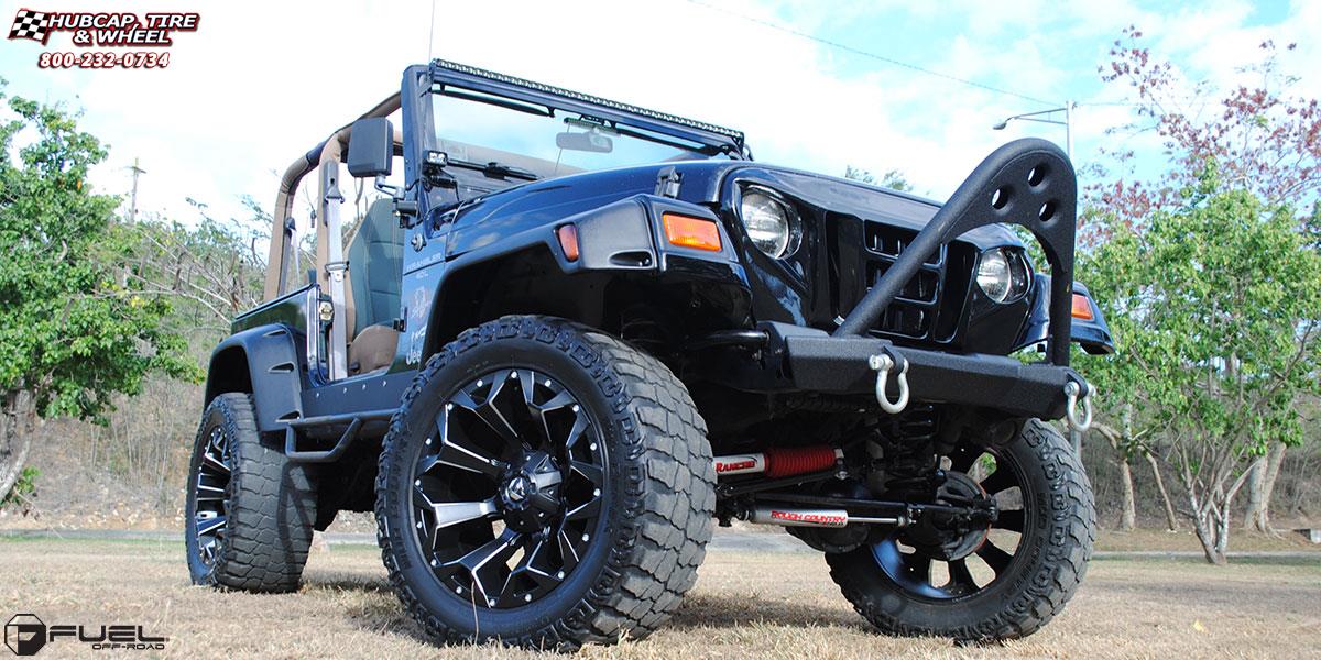 vehicle gallery/jeep wrangler fuel assault d546 20X10  Black & Milled wheels and rims