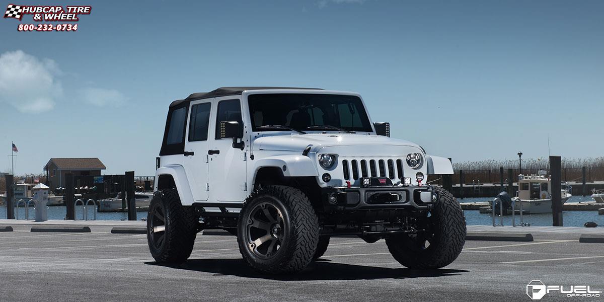 vehicle gallery/jeep wrangler fuel beast d564 20X12  Black & Machined with Dark Tint wheels and rims