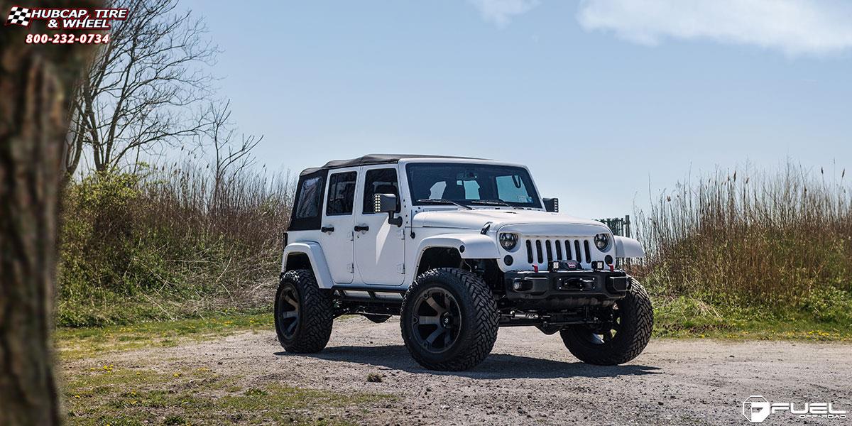 vehicle gallery/jeep wrangler fuel beast d564 20X12  Black & Machined with Dark Tint wheels and rims