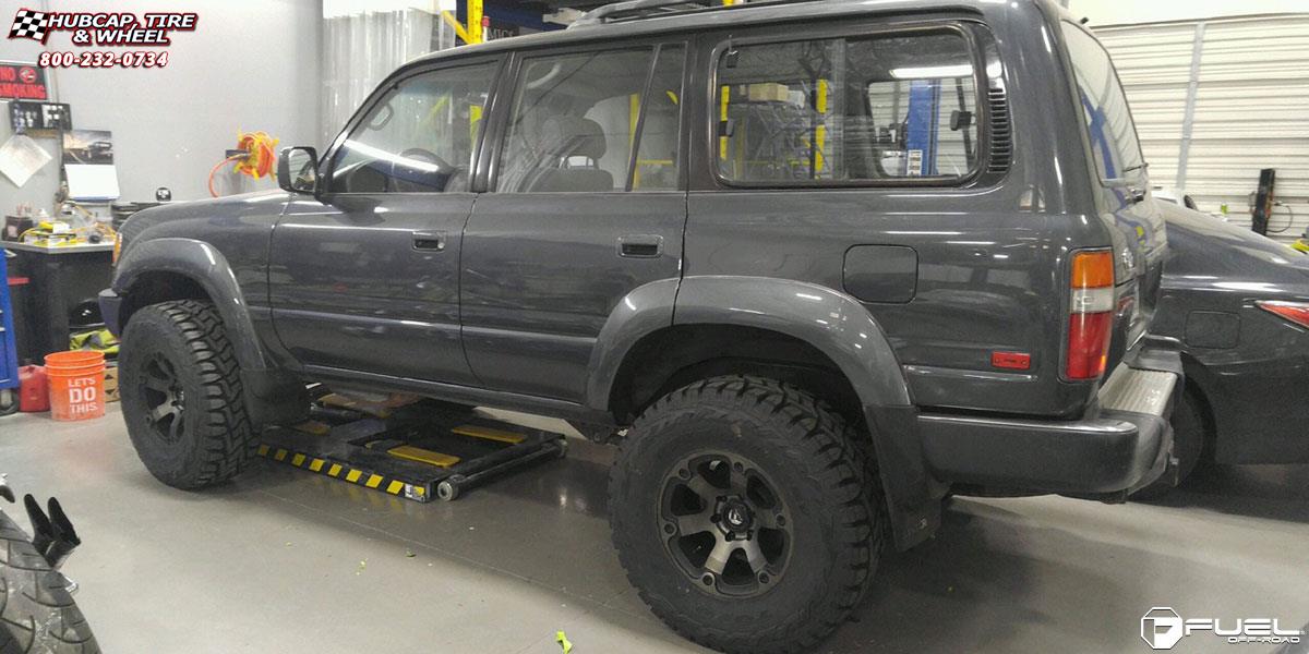 vehicle gallery/toyota land cruiser fuel beast d564 17X9  Black & Machined with Dark Tint wheels and rims