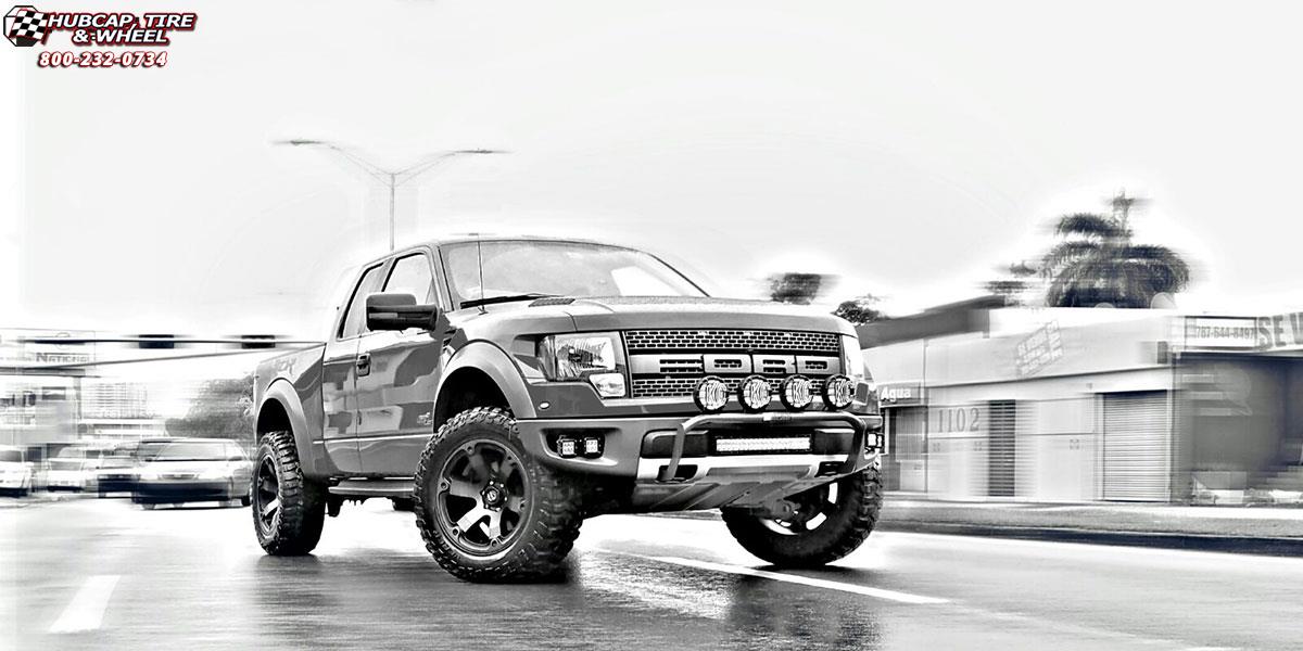 vehicle gallery/ford f 150 fuel beast d564 20X10  Black & Machined with Dark Tint wheels and rims