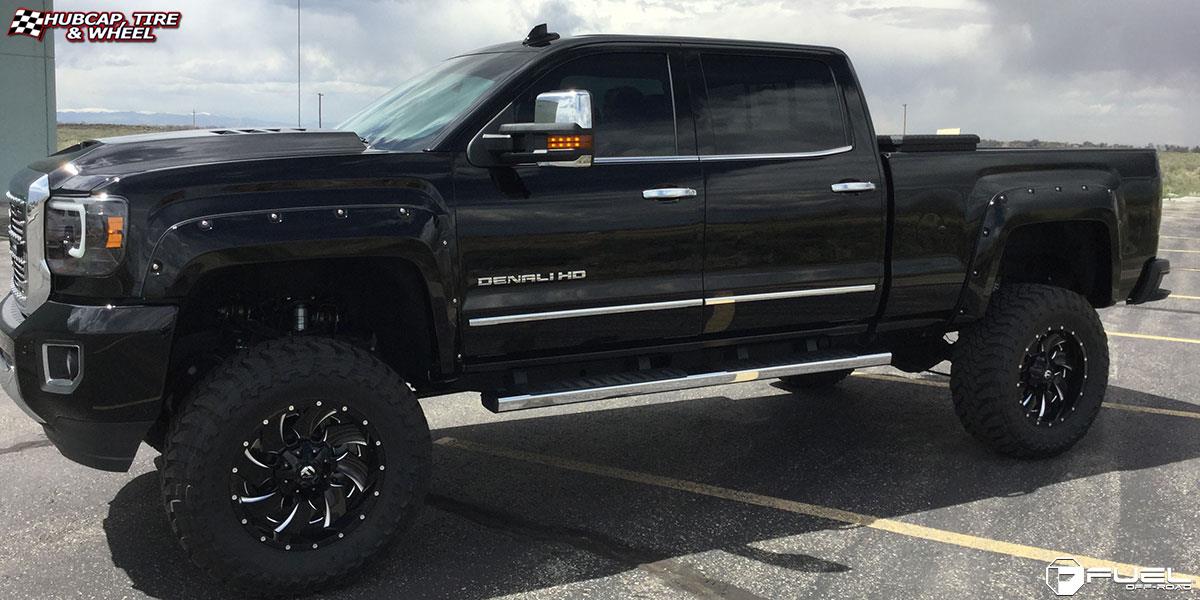 vehicle gallery/gmc denali hd fuel cleaver d239 20X10  Gloss Black & Milled wheels and rims
