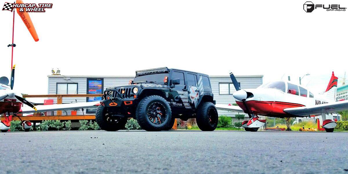 vehicle gallery/jeep wrangler fuel cleaver d239 22X14  Gloss Black & Milled wheels and rims