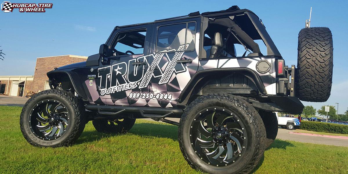 vehicle gallery/jeep wrangler fuel cleaver d239 24X12  Gloss Black & Milled wheels and rims