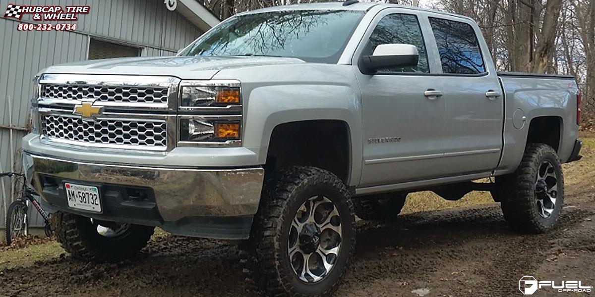 vehicle gallery/chevrolet silverado 1500 fuel dune d524 20X10  Machined Black wheels and rims