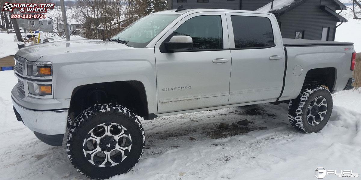 vehicle gallery/chevrolet silverado 1500 fuel dune d524 20X10  Machined Black wheels and rims