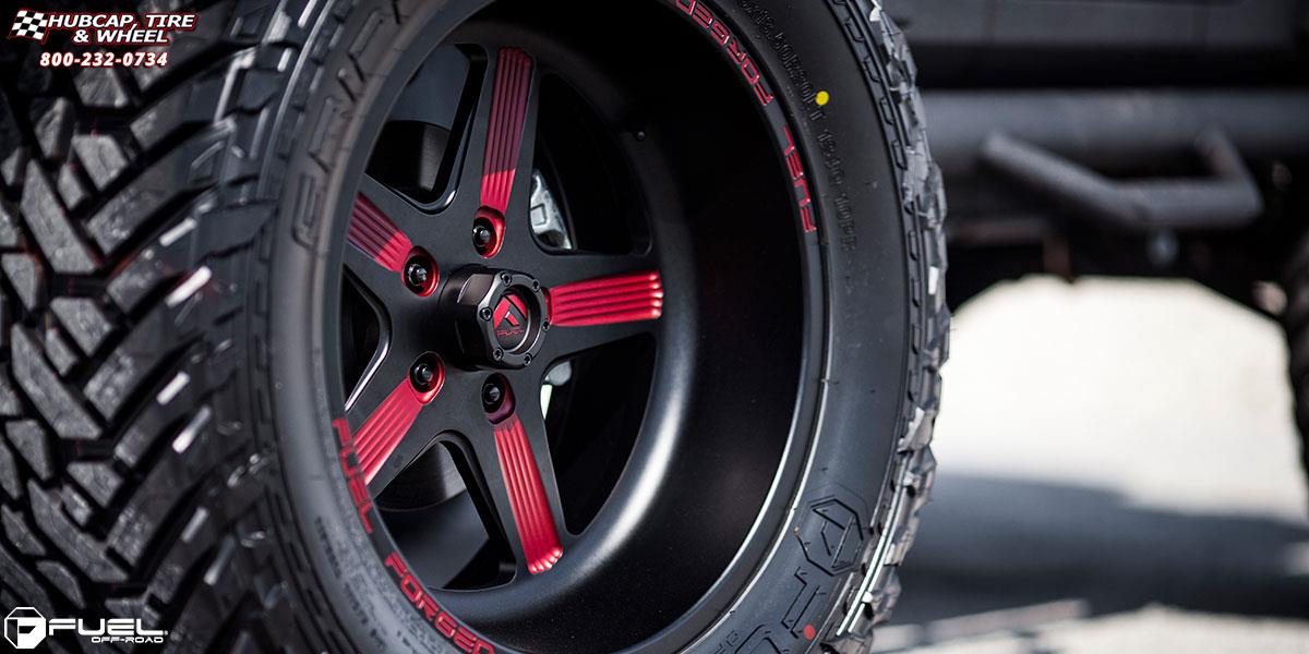 vehicle gallery/jeep wrangler fuel forged ff20 20X12  Matte Black | Matte Red wheels and rims