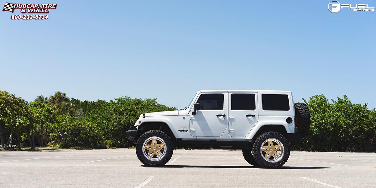 vehicle gallery/jeep wrangler fuel forged ff21 22X12  Gold | Polish wheels and rims