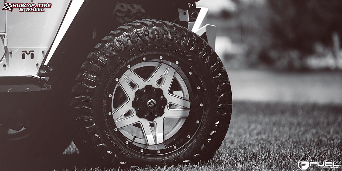 vehicle gallery/jeep wrangler fuel full blown d255 20X12  Gloss White & Milled with a Gloss Lip wheels and rims