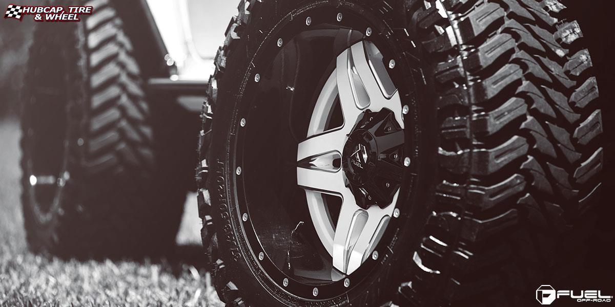 vehicle gallery/jeep wrangler fuel full blown d255 20X12  Gloss White & Milled with a Gloss Lip wheels and rims