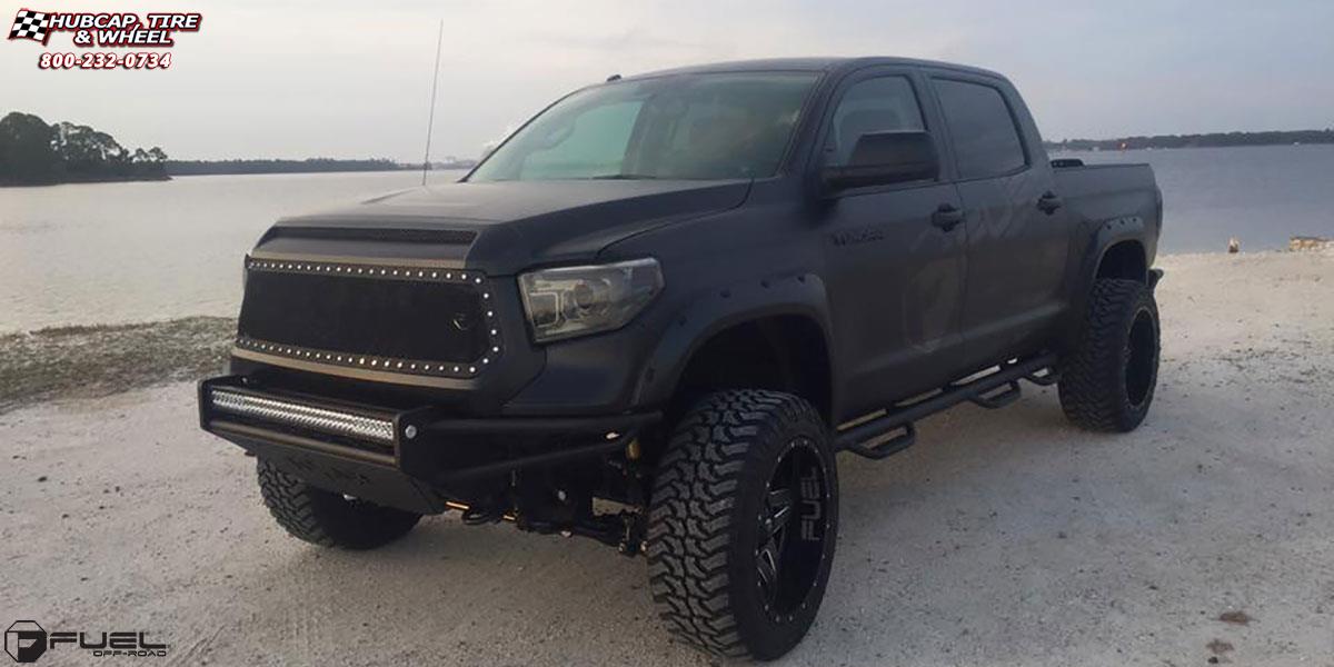 vehicle gallery/toyota tundra fuel full blown d254 22X12  Gloss Black & Milled wheels and rims