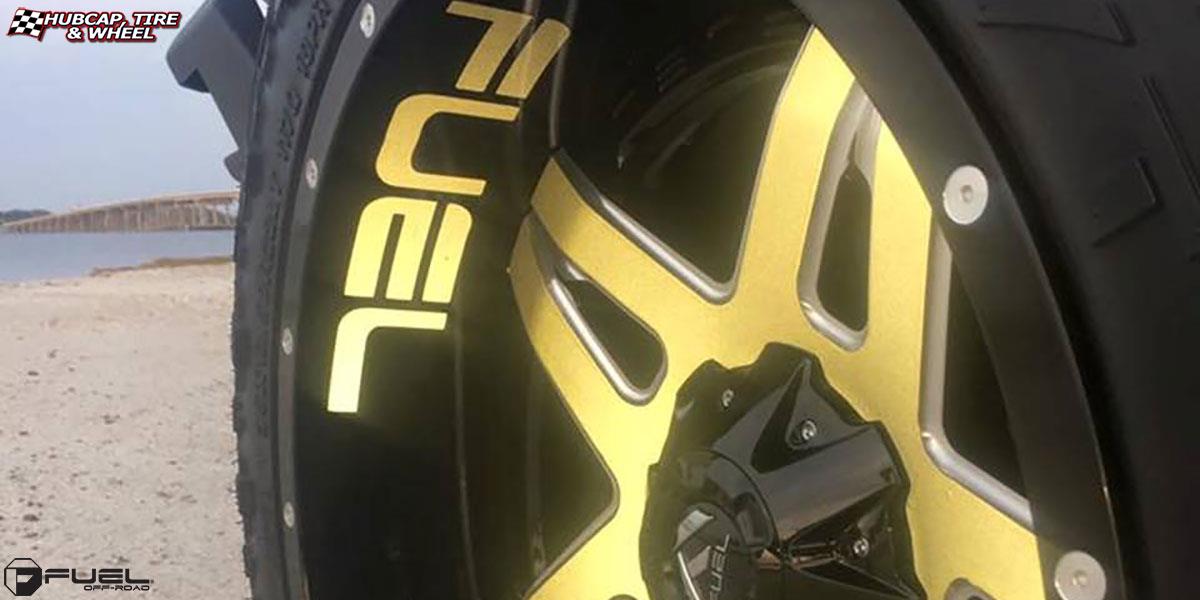 vehicle gallery/toyota tundra fuel full blown d254 22X12  Gloss Black & Milled wheels and rims