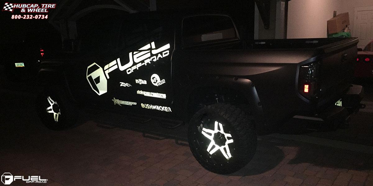 vehicle gallery/toyota tundra fuel full blown d254 22X12  Gloss Black & Milled wheels and rims