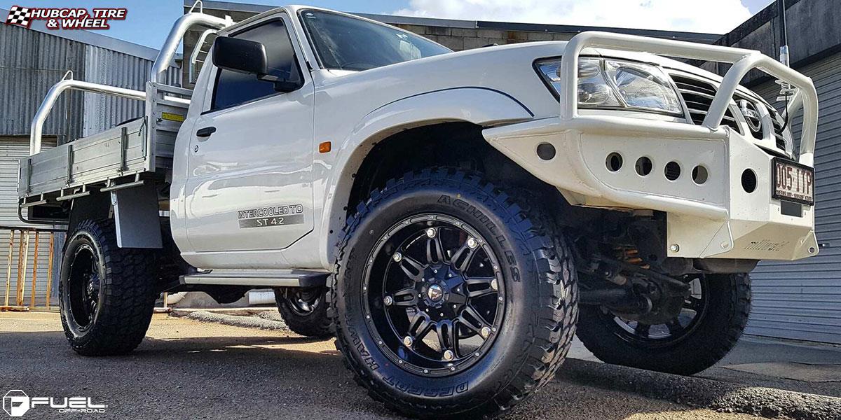 vehicle gallery/nissan gu patrol fuel hostage d531 20X10  Matte Black wheels and rims