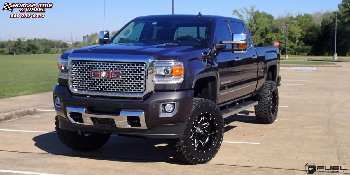 vehicle gallery/gmc sierra 2500 hd fuel lethal d567 20X10  Black & Milled wheels and rims