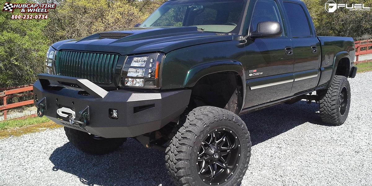 vehicle gallery/chevrolet silverado 2500 fuel lethal d567 20X10  Black & Milled wheels and rims
