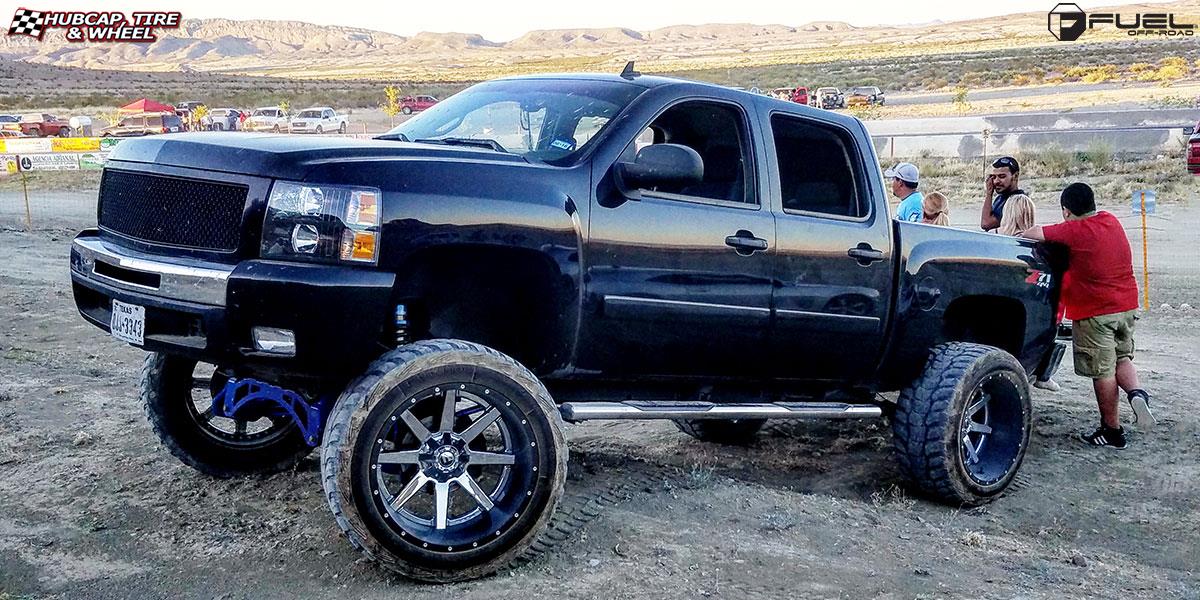 vehicle gallery/chevrolet silverado 1500 fuel maverick d260 24X14  Chrome with Gloss Black Lip wheels and rims