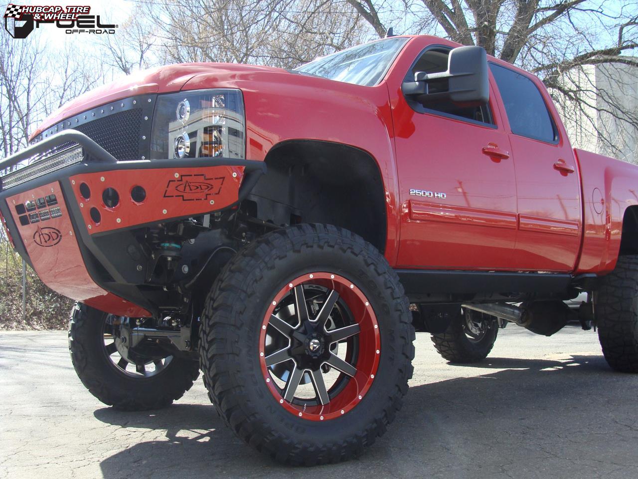 vehicle gallery/chevrolet silverado 2500 fuel maverick d262 22X12  Black & Milled wheels and rims